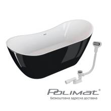 Вільностояча акрилова ванна ABI Polimat чорна глянцева, 180х80см Фото 00040-12 товару Вільностояча акрилова ванна ABI Polimat чорна глянцева, 180х80см