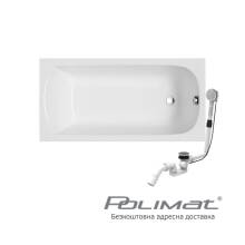 Фото 00282-11 товару Ванна прямокутна Polimat Classic Slim, 120x70см