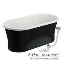 Вільностояча акрилова ванна Polimat AMONA NEW 150x75см, чорна матова Фото 00335 товару Вільностояча акрилова ванна Polimat AMONA NEW 150x75см, чорна матова