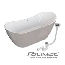 Вільностояча акрилова ванна ABI Polimat 180x80 см, сірий Фото 00403-s товару Вільностояча акрилова ванна ABI Polimat 180x80 см, сірий