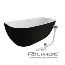 Фото 00443 товару Вільностояча акрилова ванна RISA Polimat 170x80см, чорна матова