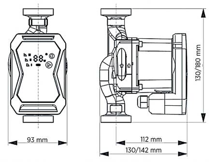 Насос циркуляційний частотний Wita HE OEM 2 40\60-25 /180 розміри Насос циркуляційний частотний Wita HE OEM 2 40\60-25 /180 розміри