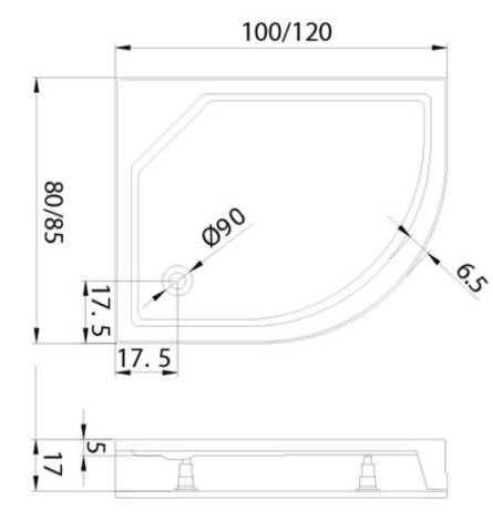 Душевой поддон NEW MAXIMA 120x85x17 (P)
