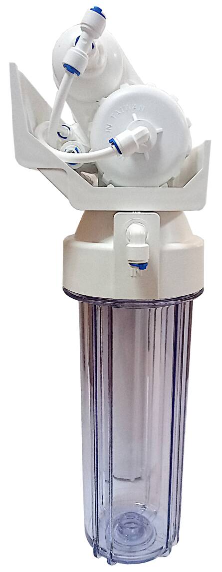 Система зворотного осмосу RO-5 TOPFILTER (SOO75-5) вигляд збоку підключення до магістралі