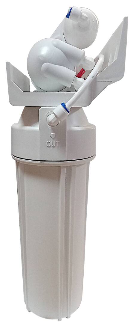 Система зворотного осмосу RO-5 TOPFILTER (SOO75-5) вигляд збоку підключення до мембрани та бака Система зворотного осмосу RO-5 TOPFILTER (SOO75-5) вигляд збоку підключення до мембрани та бака