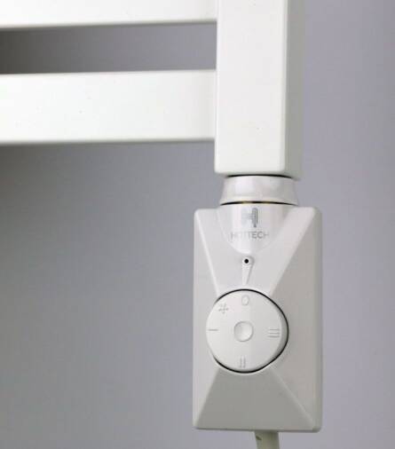 Тен Hottech Volcano  1500W з системою захисту роботи без рідини, з термостатом для рушникосушок, білий