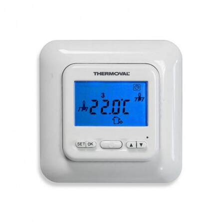 Тепла підлога THERMOVAL MASTERBOX TVK 010 готовий комплект терморегулятор і двожильний мат TVT 04 1м.кв. (0.5х2м)