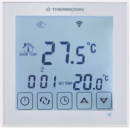 Теплый пол THERMOVAL MASTERBOX TVK 720 готовый комплект терморегулятор и двухжильный мат TVT 31 WiFi 2м.кв. (0.5х4м)