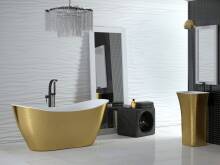 Фото 5560d55bf3a94a28a3f355b83ccad04e товару Ванна Besco Viya glam gold  160 x 70 см
