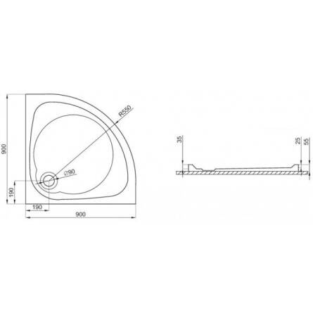 Фото brodzik-90x90-fado-polimat-polokragly-wpuszczany-w-posadzke товару product product