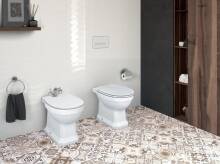 Фото santmarket-unitaz-napolniy-pristavnoy-roca-carmen-r-511711 товару Біде Carmen + кришка до біде з матеріалу supralit