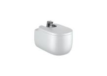 Фото beyonda3570b6630roca0041011700tfmobprodxxlv2 товару Підвісне біде з отворами для кришки біде roca beyond перламутрове
