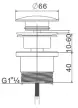 Фото mexen-korek-klik-klak-uniwersalny-czarny-79930-70-1 товару product product