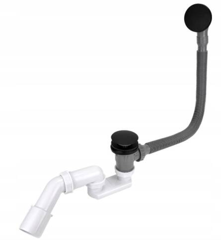 Фото syfon-do-wanny-czarny-click-clack-z-przelewem-ean-gtin-5901095524554 товару product product